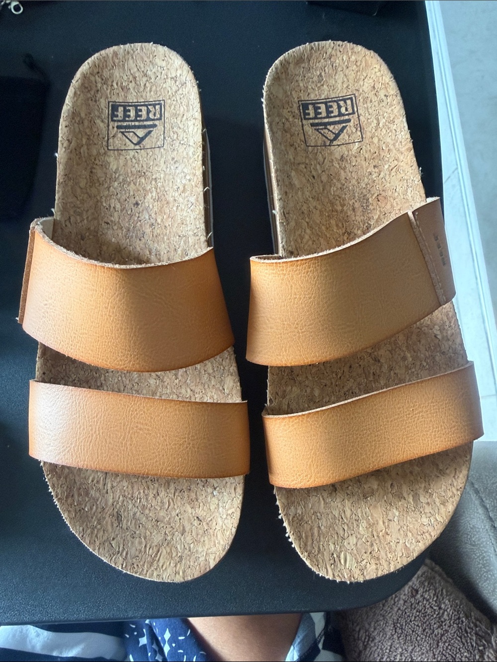 Reef Women's Tan Cork Slide Sandals - Picture 2 of 4